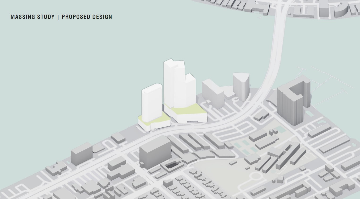 Preliminary massing of possible development by Continuum.