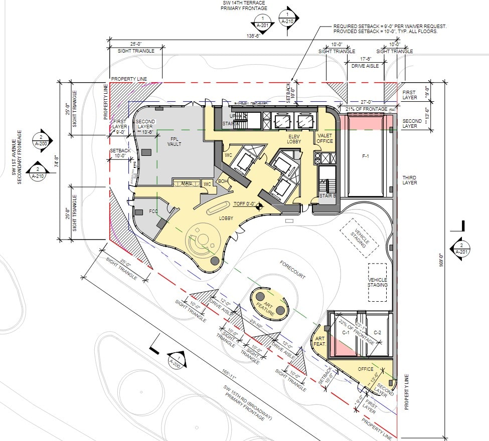 Site plan of Seven Broadway.