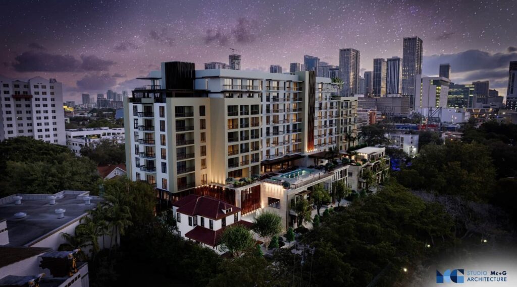 Rio Vista Apartments Night Rendering