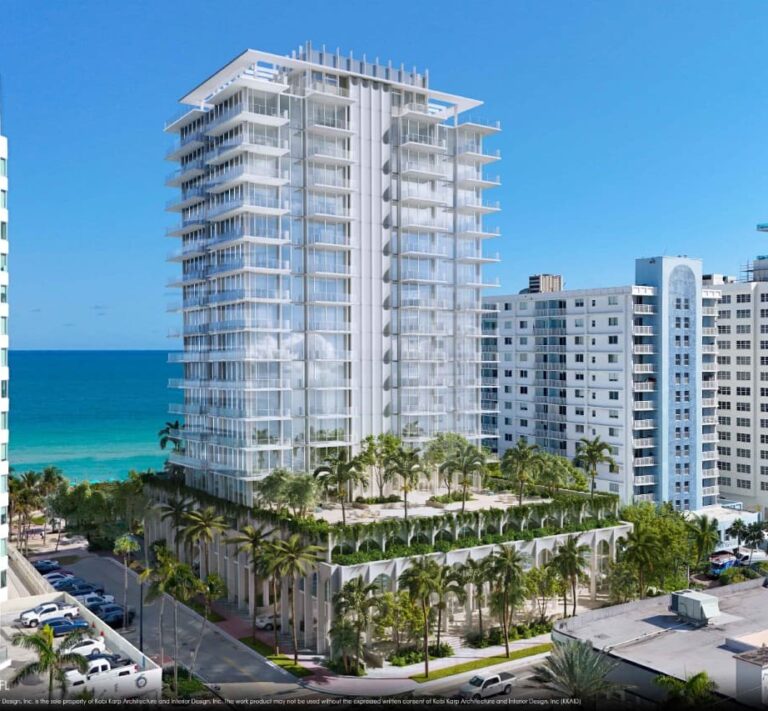 New Tower Proposed at 6985 Collins Ave, Replacing Normandy Plaza and Crystal Beach