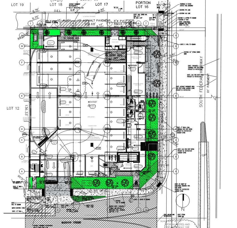 Site plan for the structure located at 1809 Madison Street.
