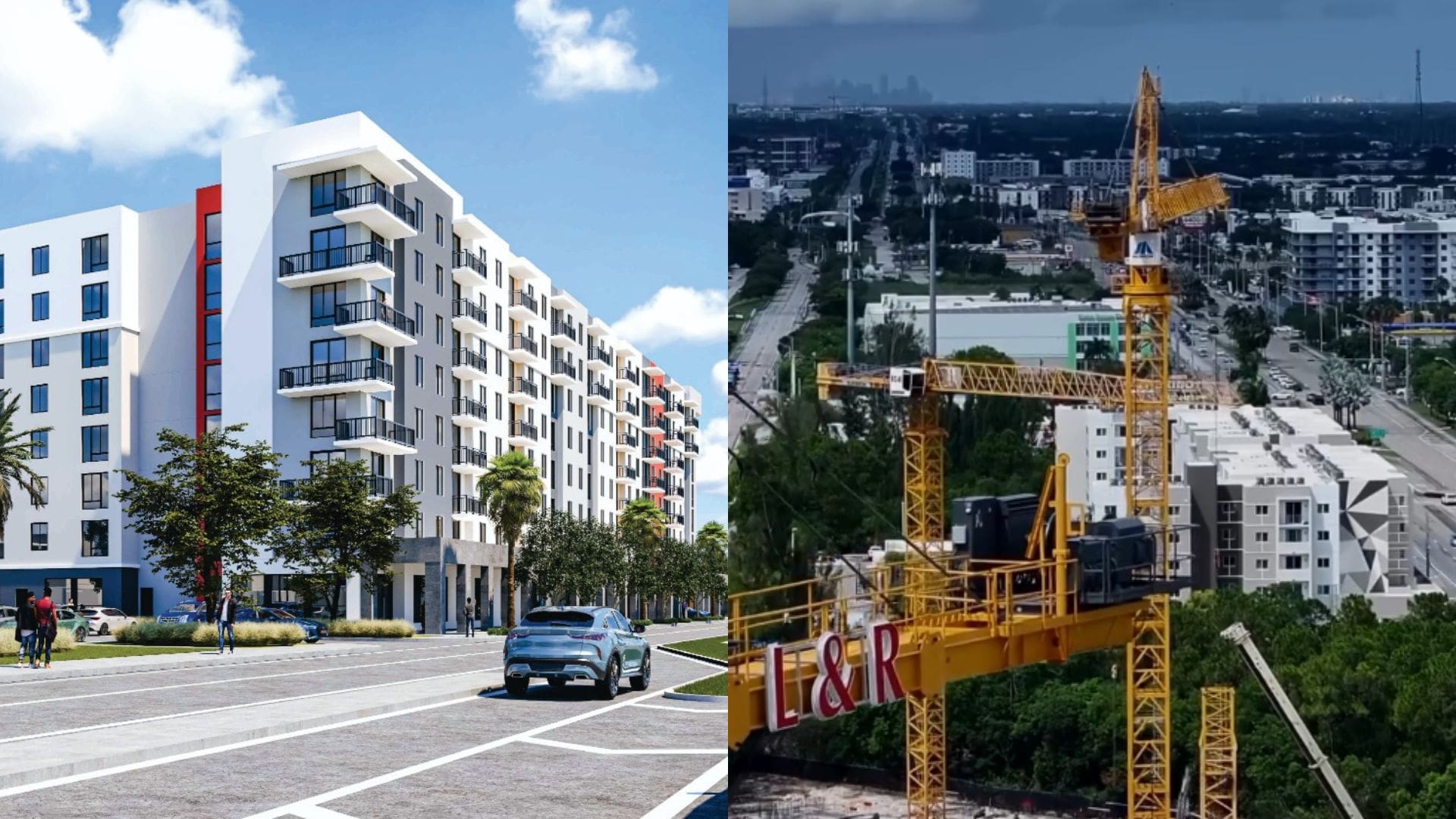 Ambar Station. Rendering by Vestcor and Anillo Toledo Lopez Architecture. Photo on the right by L&R Structural Corp.