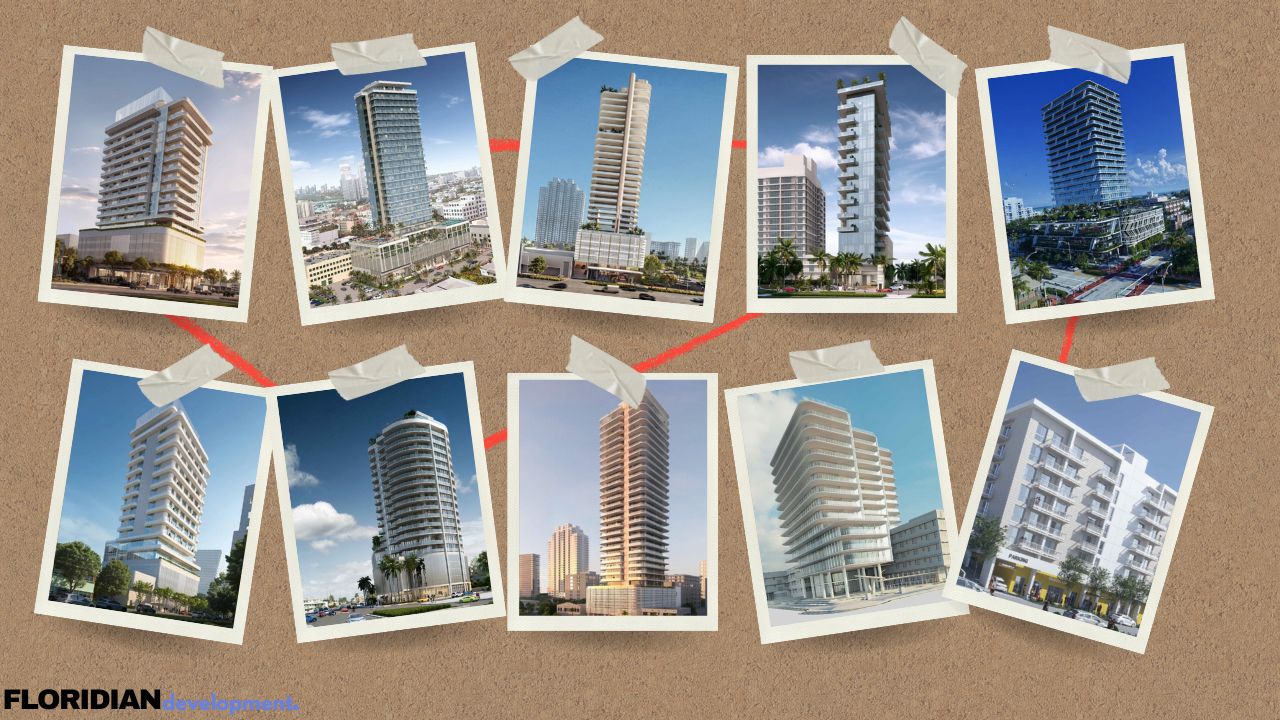 Live Local Act collage provided by Floridian Development. Renderings by RSP Architects, Built Form, and Urban Robot.