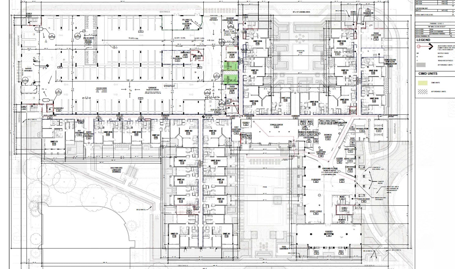 Site plan of the development at 6419 Congress Ave.