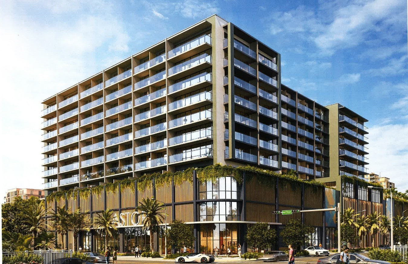 Astor Progresso Village by Midtown Capital Partners. Designed by CUBE 3. Located at 4 NW 7th St.