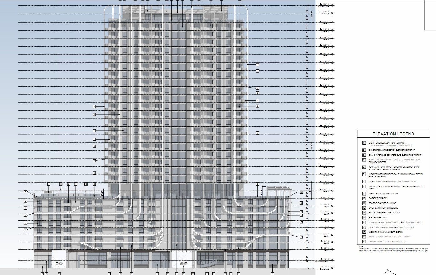 Elevations for the building at 1433 NW 13th Terrace.