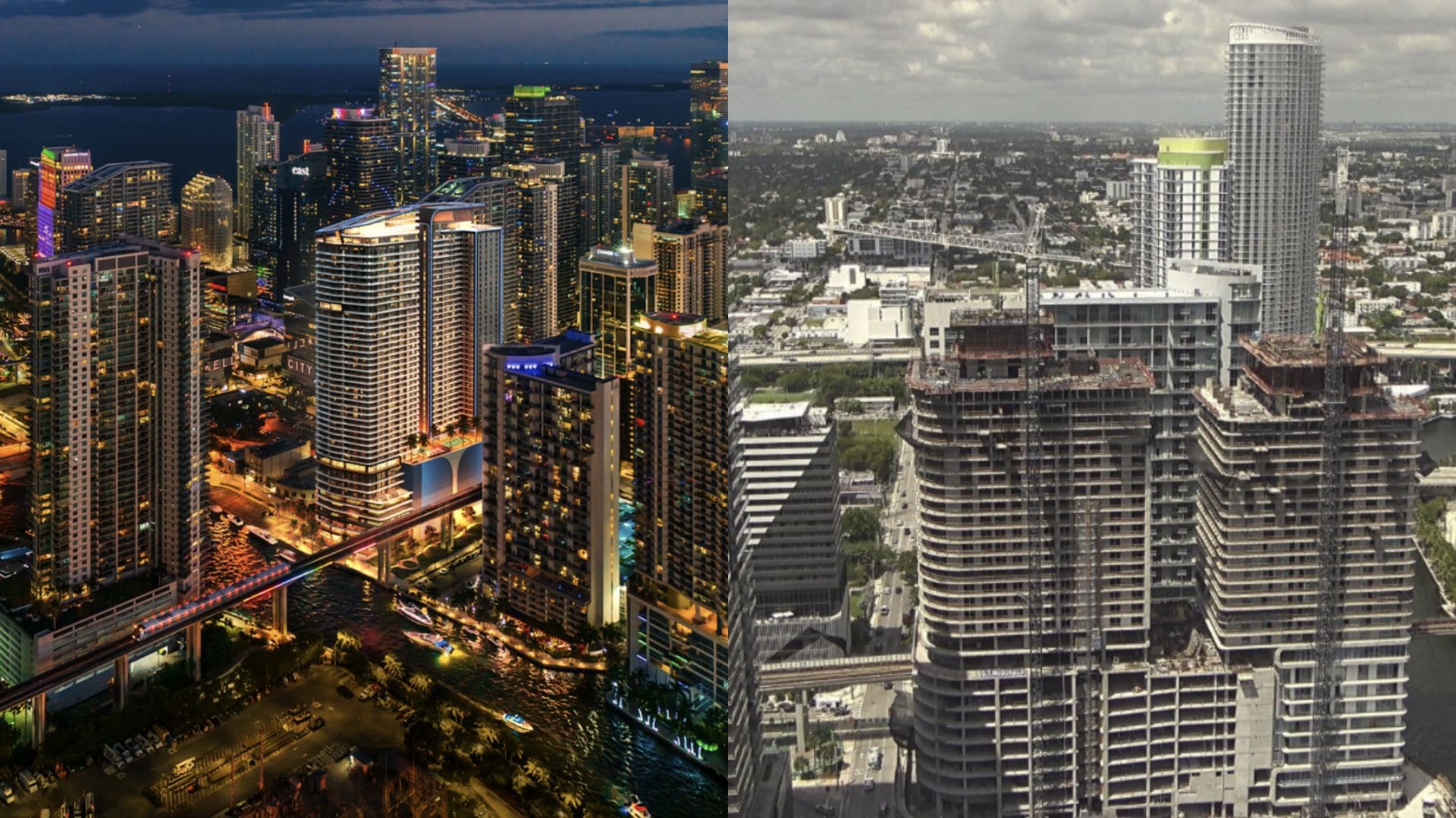 One Brickell Riverfront by Newgard Development Group and Arquitectonica. Construction photo by Earthcam.