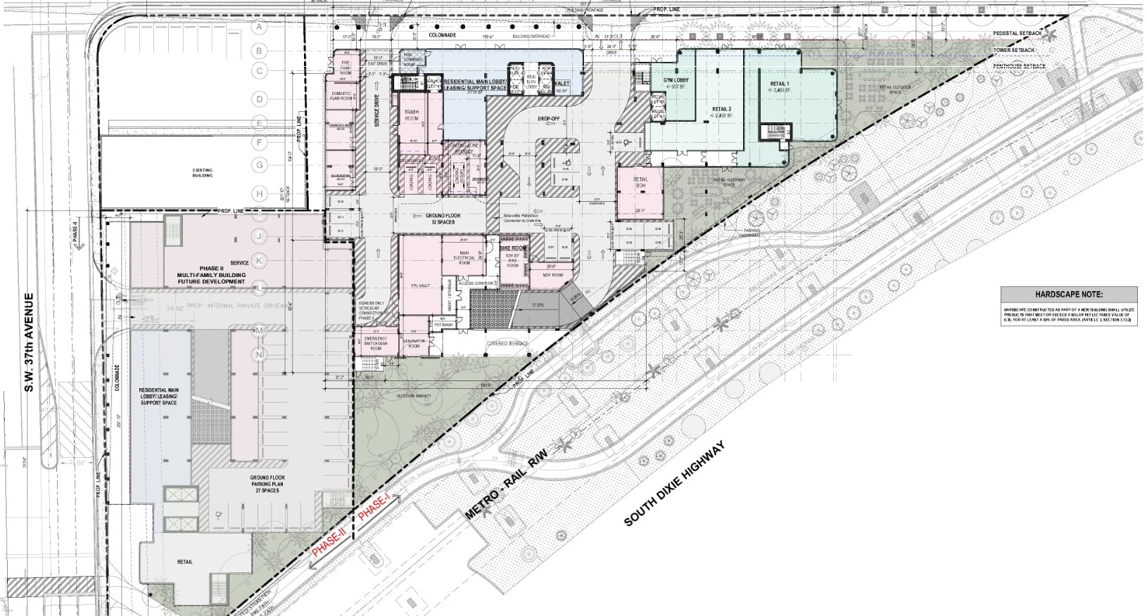Site plan of the development.