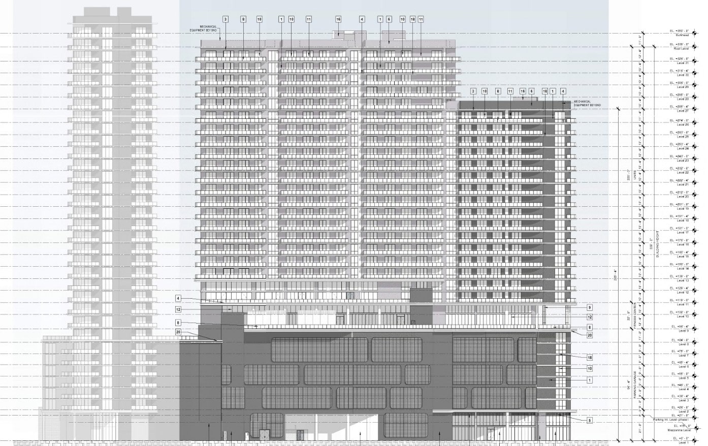 Elevation of 3650 Bird Road's first phase.