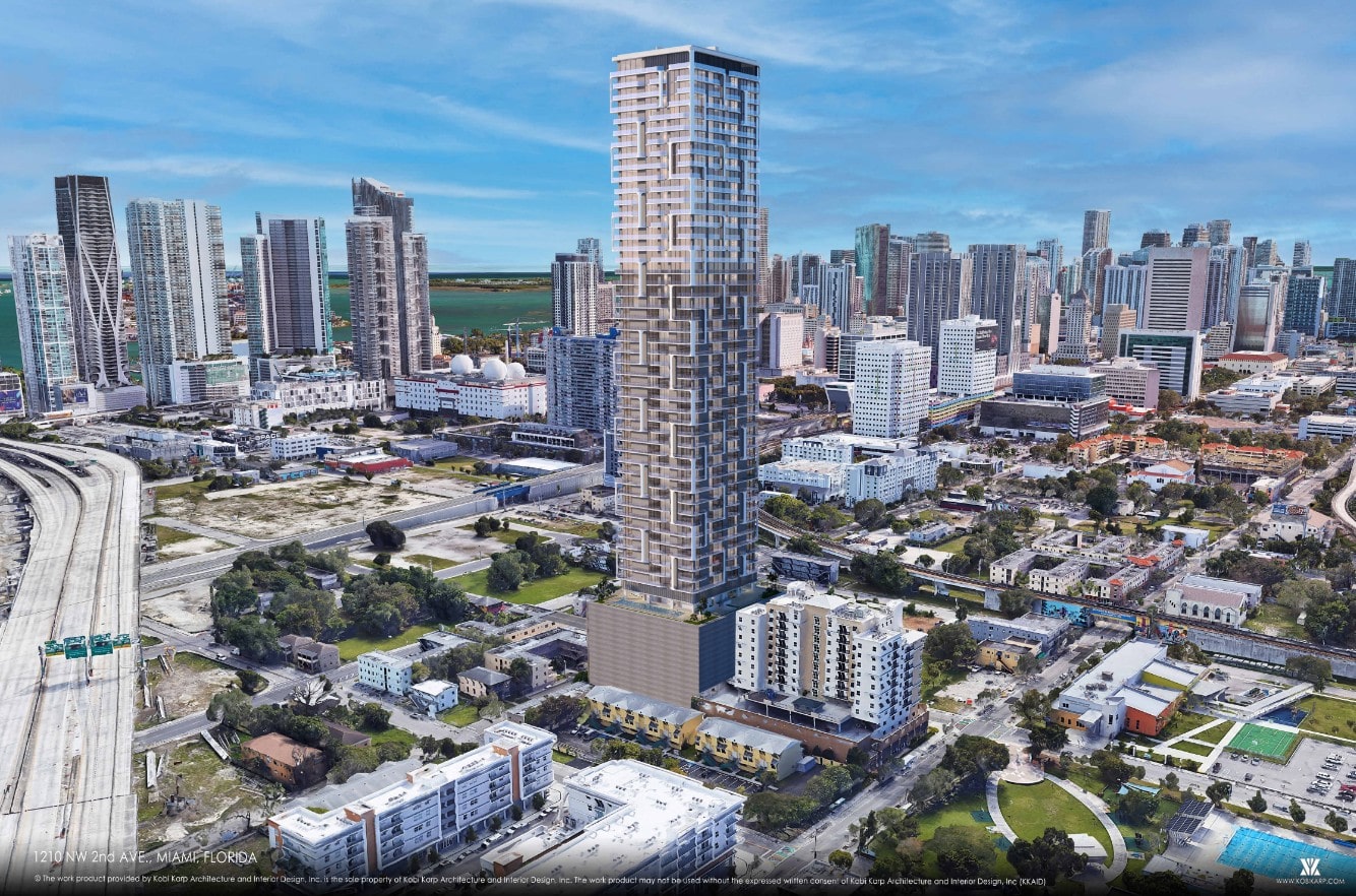 1210 NW 2nd Ave, proposed by David Om, LLC. Designed by Kobi Karp.