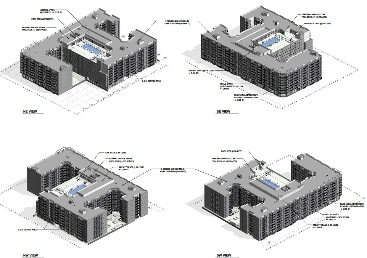 Plans Submitted to Miami's UDRB for 805 Flagler, Featuring 354 Units in Little Havana