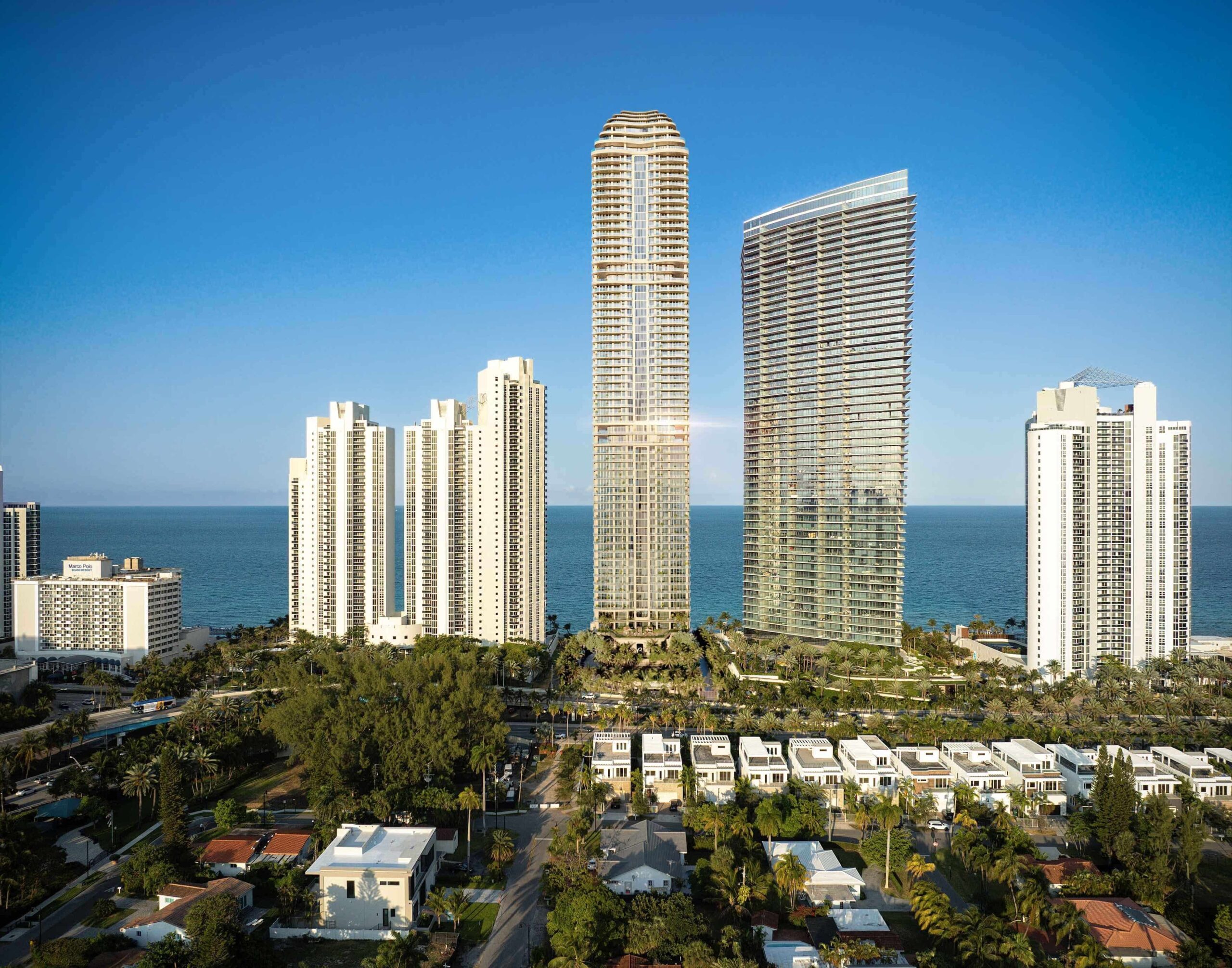 Rendering of the proposed tower at 19051 Collins Avenue, set to replace the Miami Beach Club. Developed by a partnership and designed by CFE Architecture.