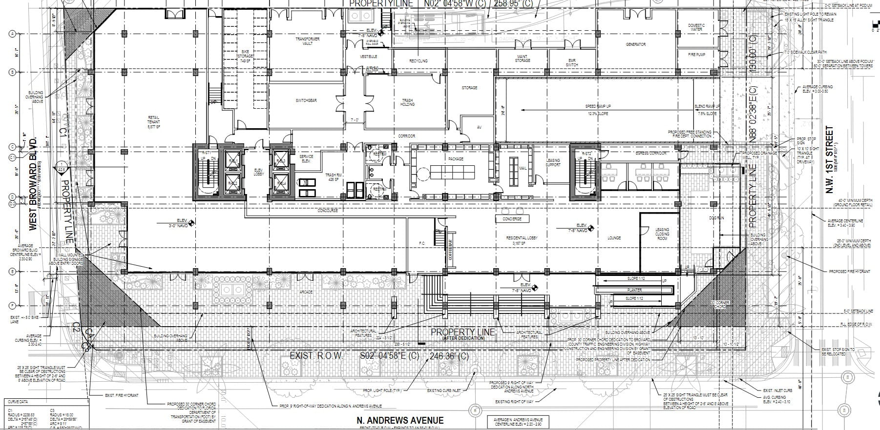 Site plan of 11 N Andrews Ave.