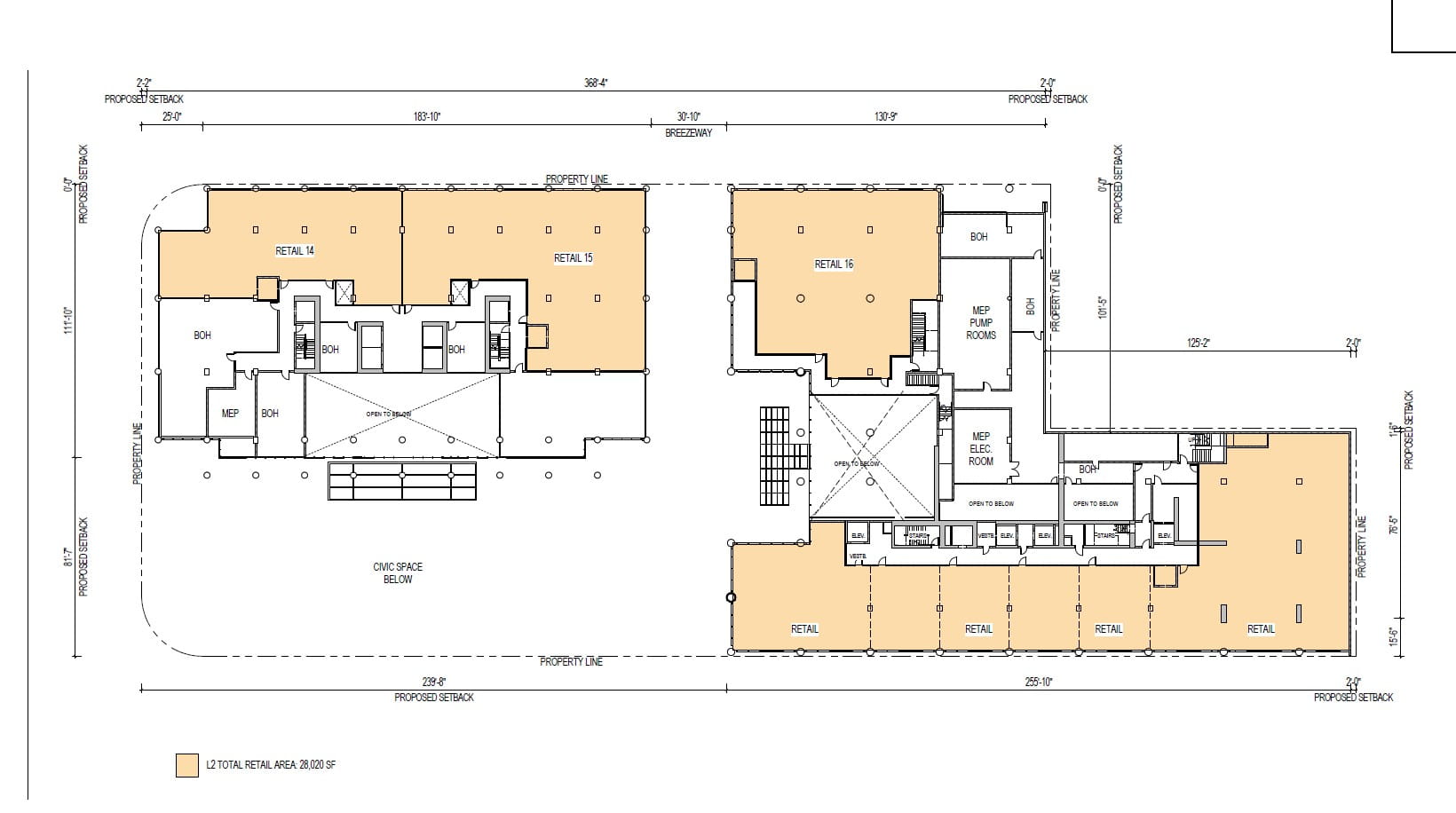 Second floor retail plan.