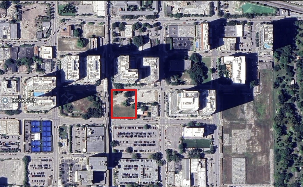 An outline of the site.