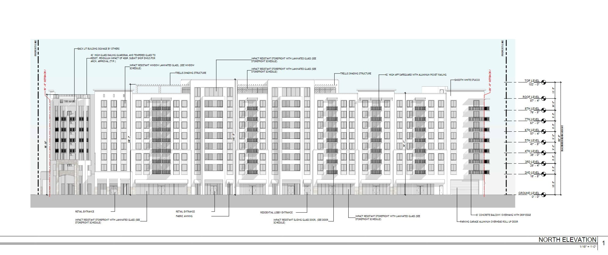 Elevation of The Mark.
