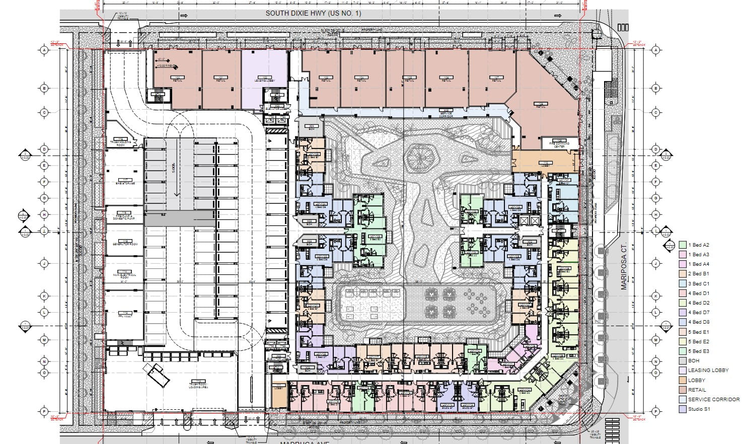 Site plan of the development at 1250 S. Dixie Highway.