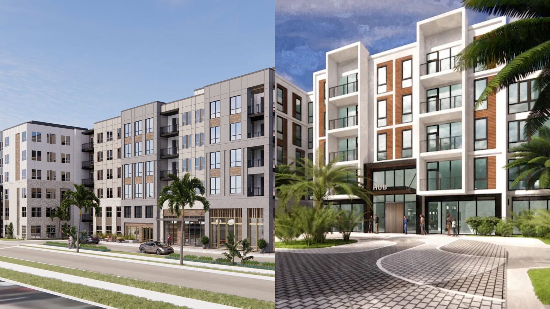 Thumbnail showcasing two student housing projects under construction: Hub Tampa Fowler & The Mark Tampa.