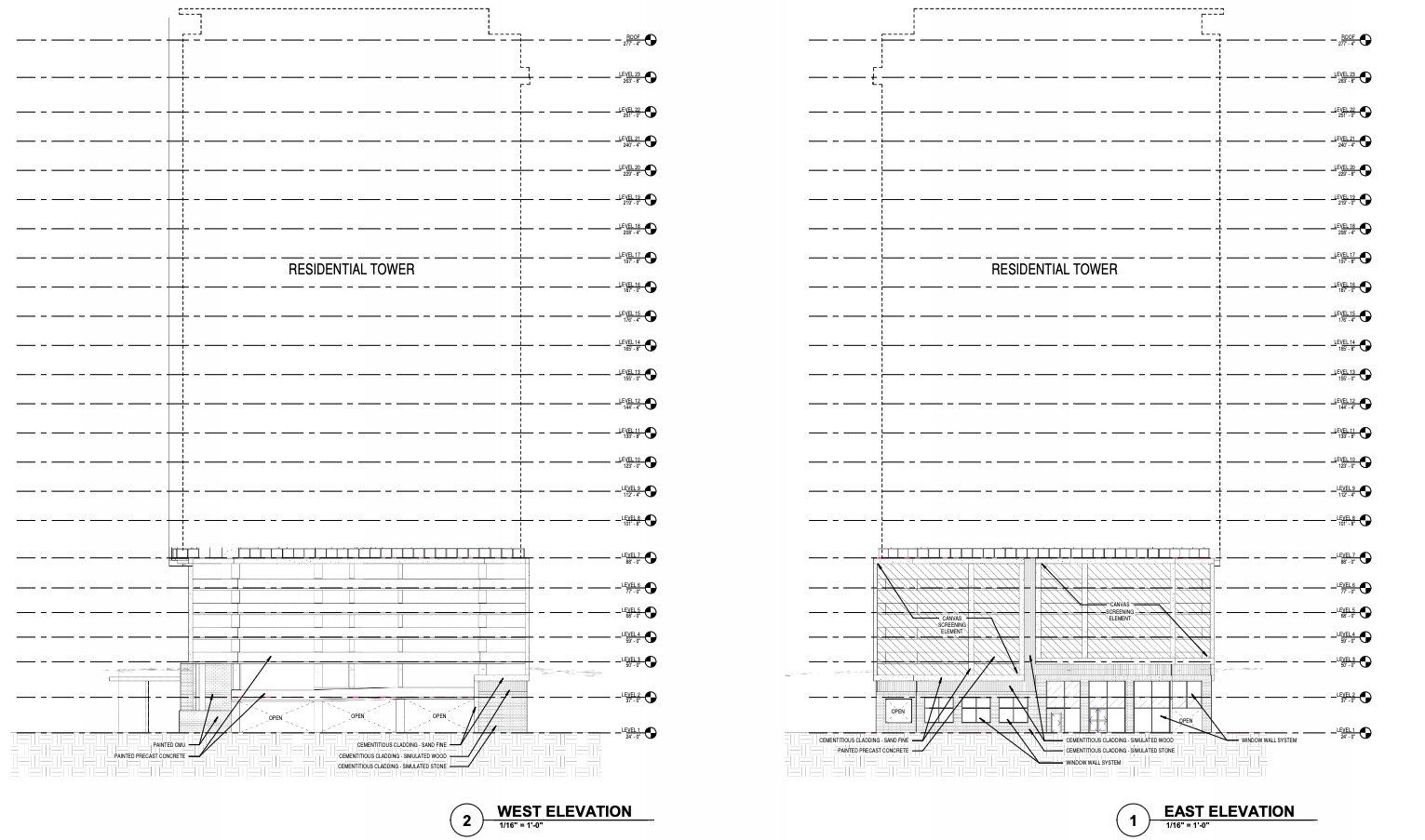 East and west elevation.