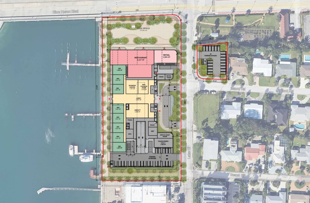 Site plan of the development, known as Singer Island Gateway.