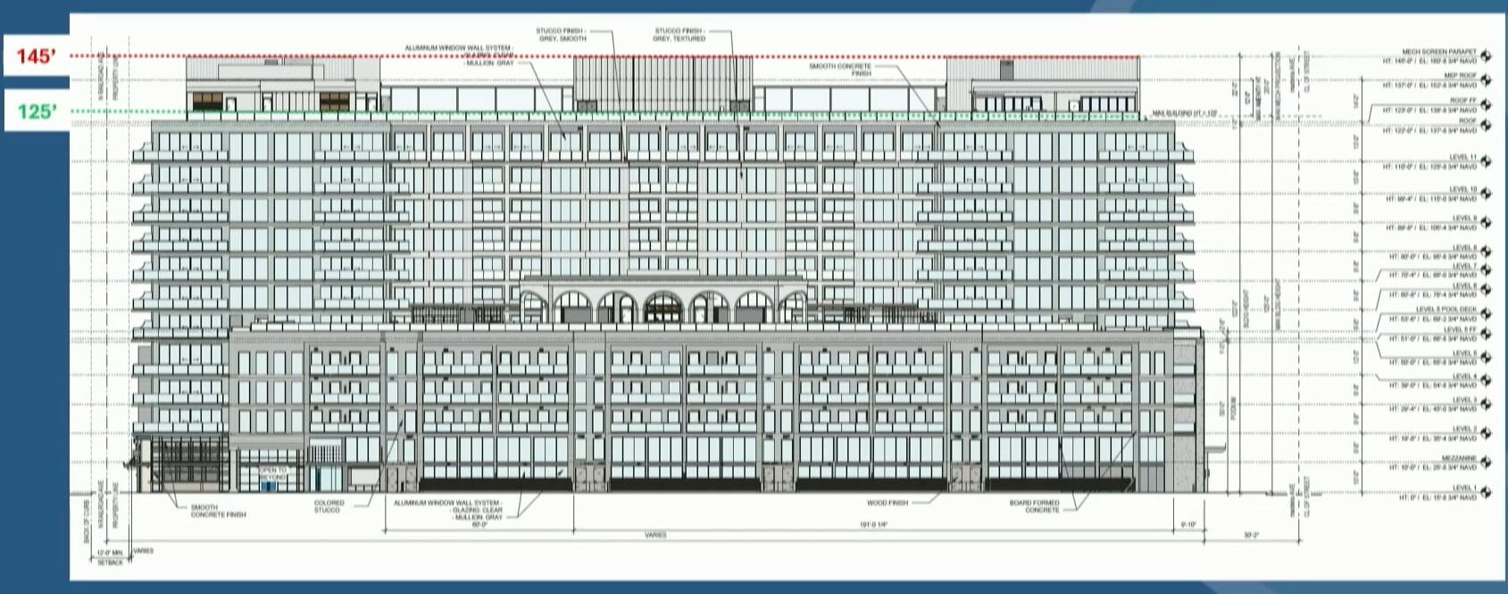 Elevation of the project, located at 456 11th Street.
