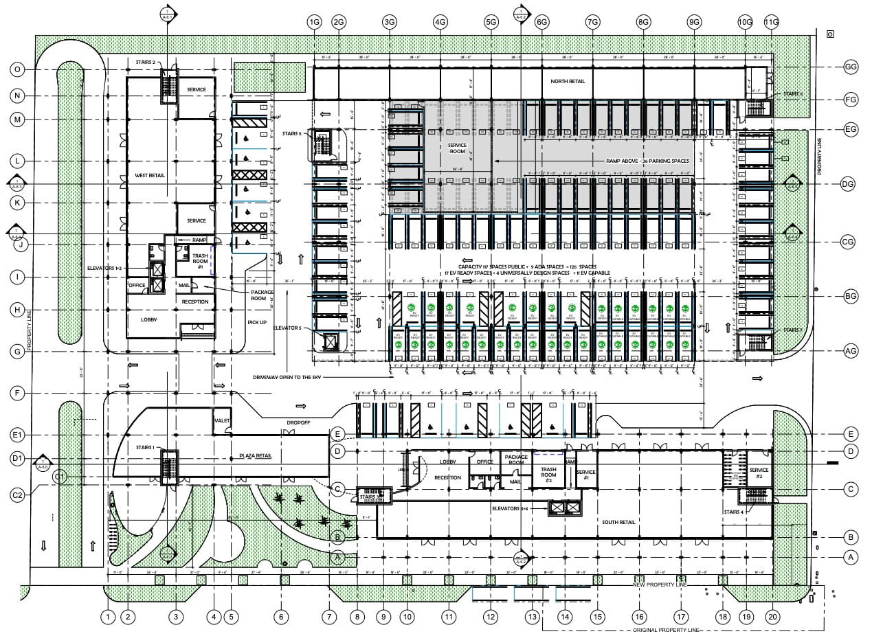 The site plan, located at 501 NE 7th Street.
