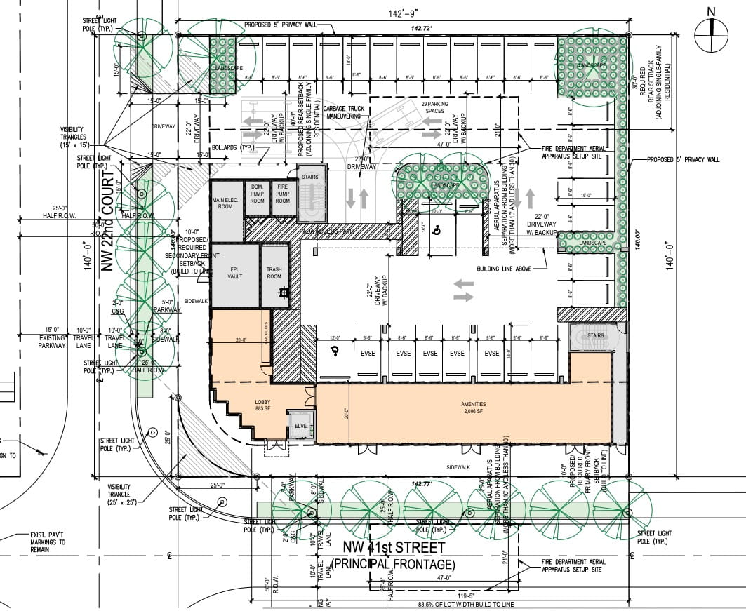 Site plan of the site, located at 2235 NW 41st Street.