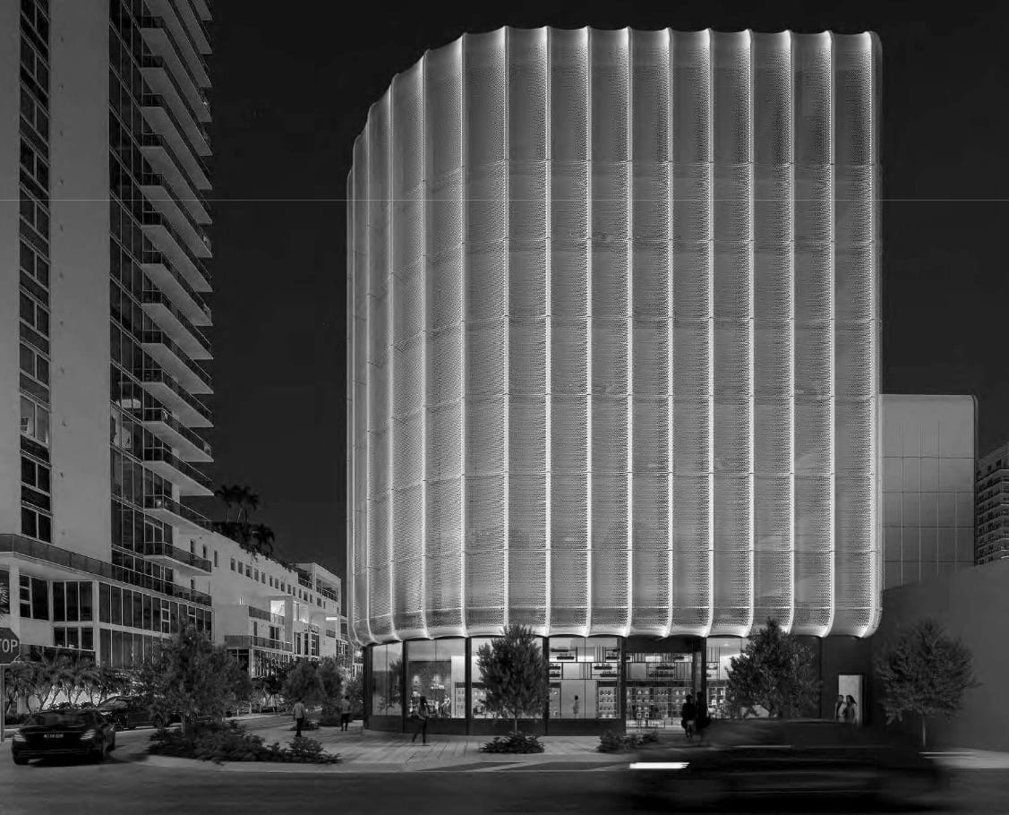 Designs of the off-site parking garage.