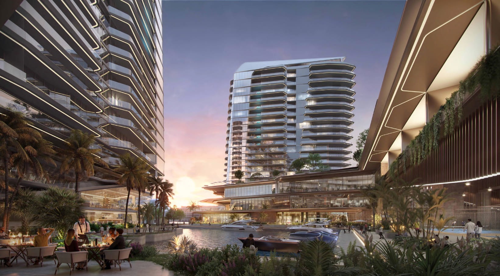 The new basin and waterfront promenade proposed for the development.