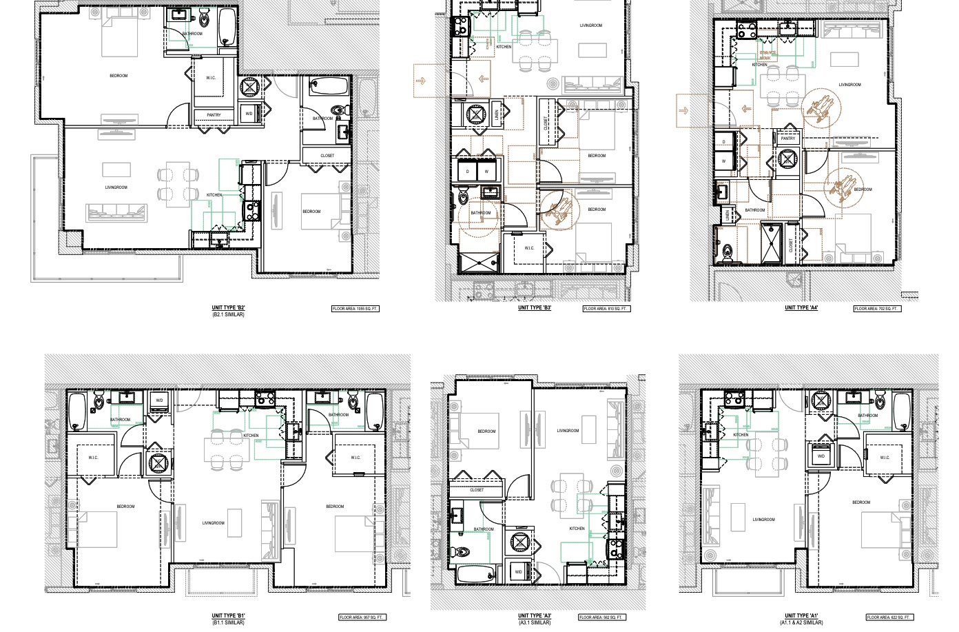 Planned unit types at the Gallery at Little Havana.