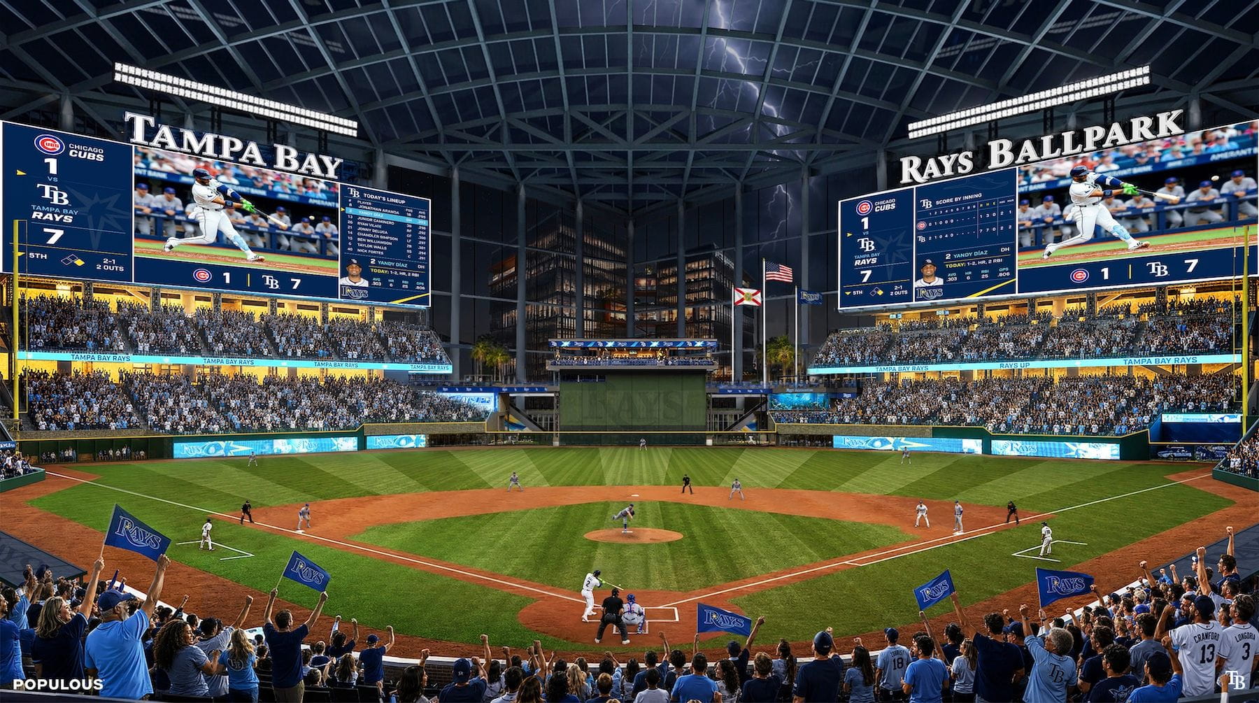 Interior of the new stadium by Populous.