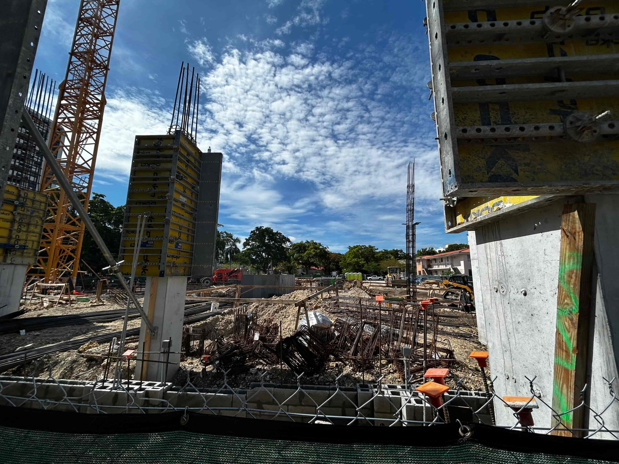 Columns have been formed to begin vertical construction.