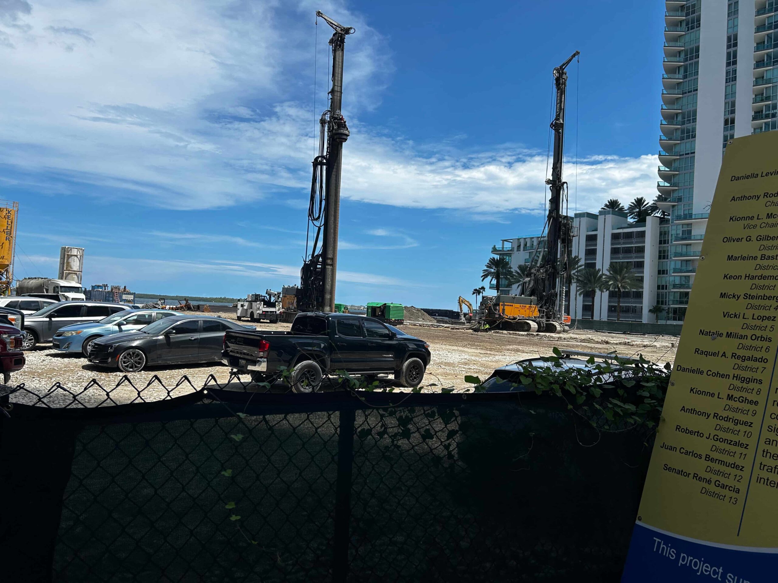 The construction site up close.