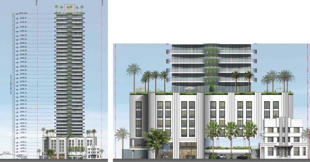 Elevations of the structure.