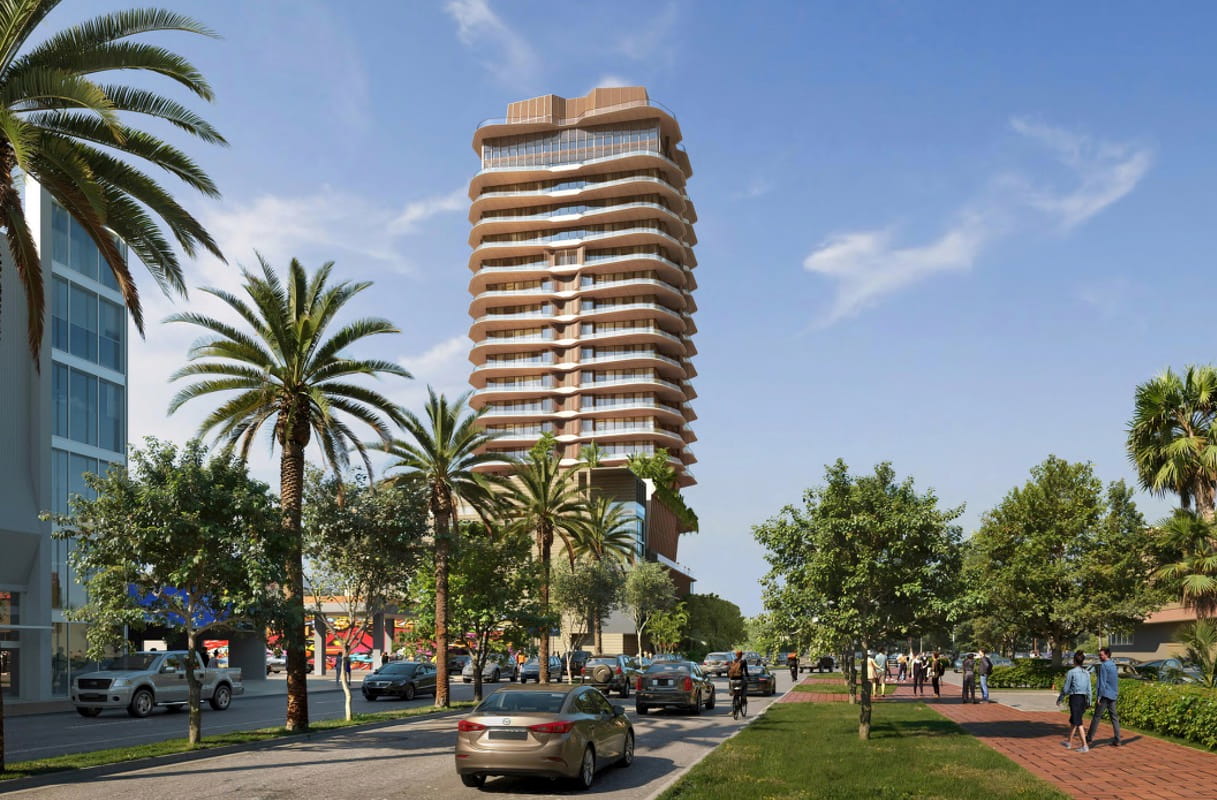 Turnbridge Equities has proposed Reserve at One Sunset, designed by ODP Architecture and Brandon Haw Architecture.