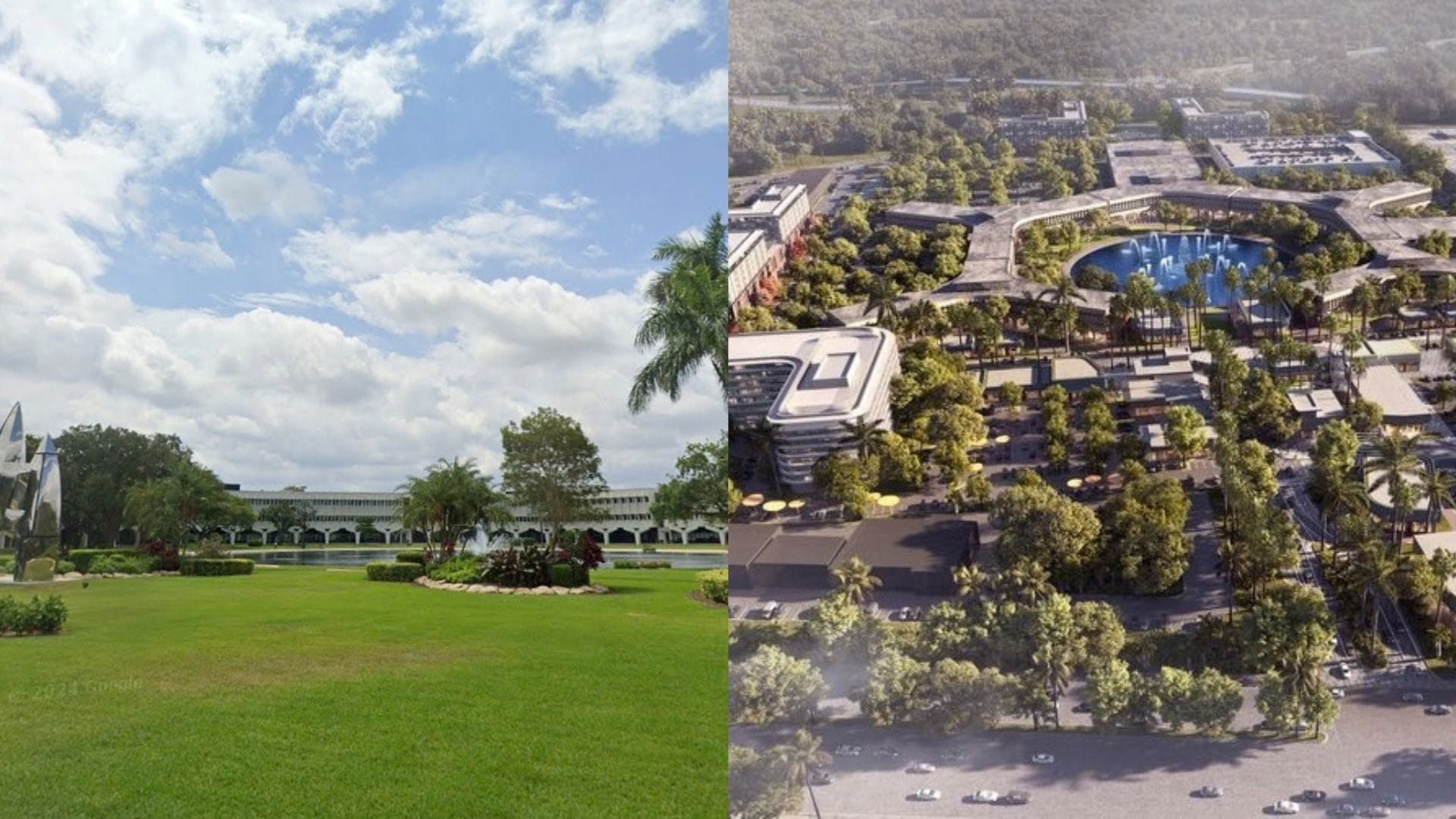 On the left: the current site. On the right: BRiC redevelopment plans under Terra, which may be re-utilized under Related Ross ownership.