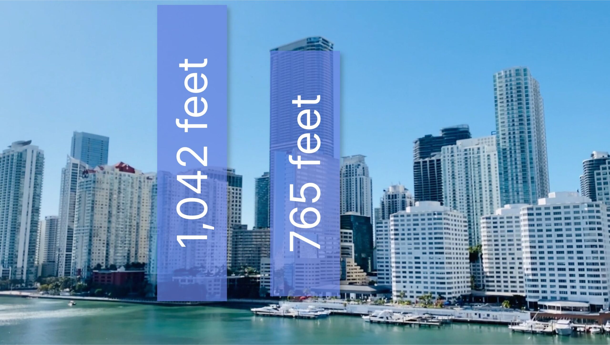 Proposed building heights for 1111 Brickell Bay Drive and 1001 Brickell Bay Drive. The two-phased development would feature the tallest building in Brickell.