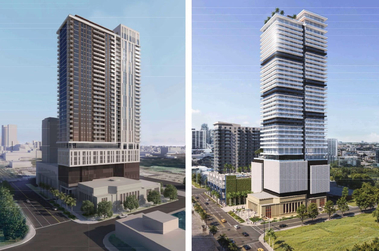 Before and after of the project's design and scale.