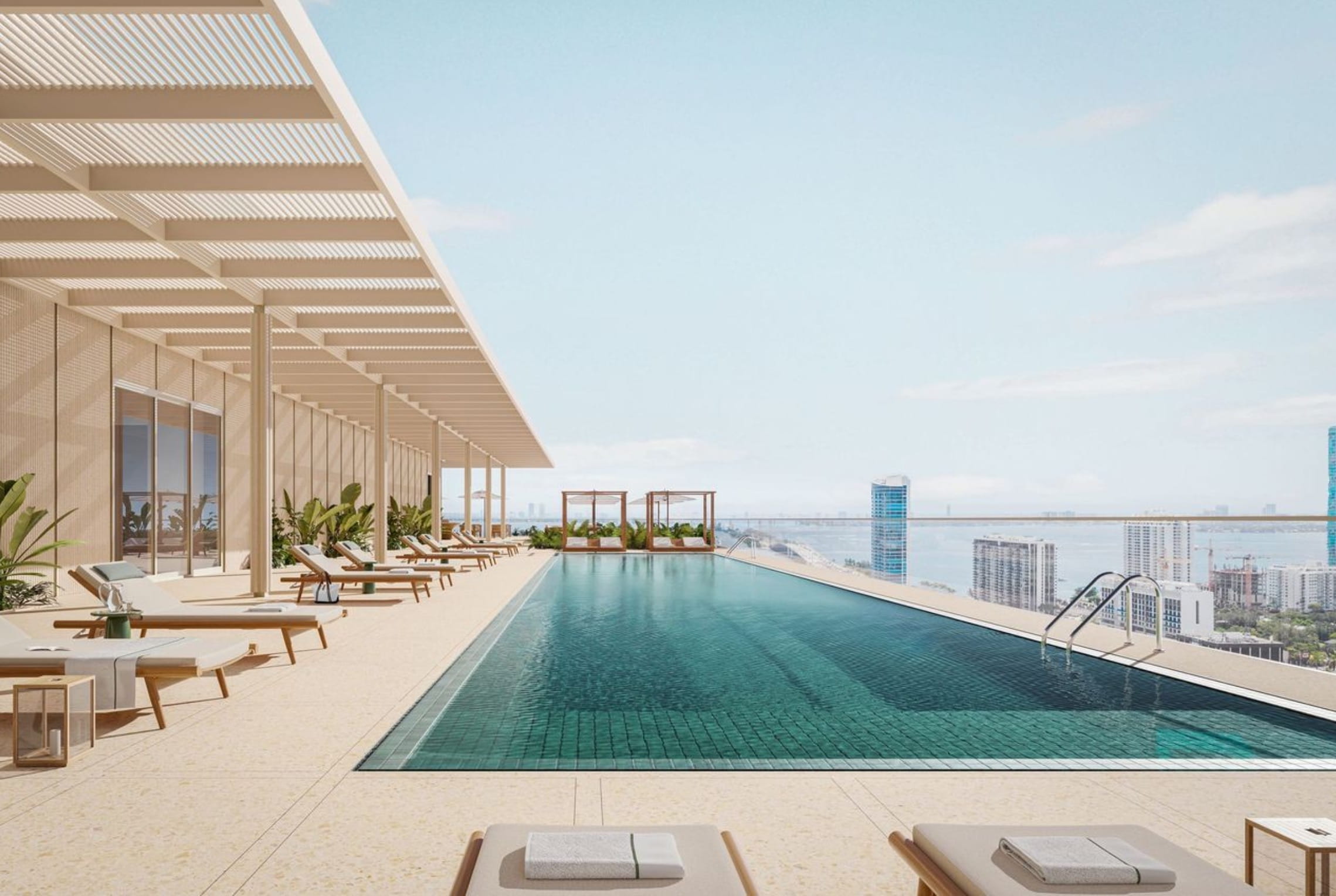 A rendering of one of the many amenity spaces planned for Fouquet's Miami